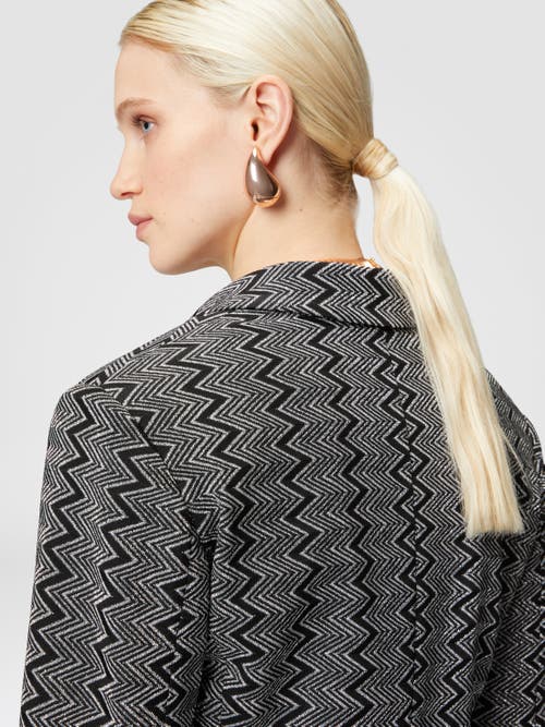 MISSONI MISSONI SHORT BLAZER IN ZIG ZAG LAMÉ VISCOSE BLEND 