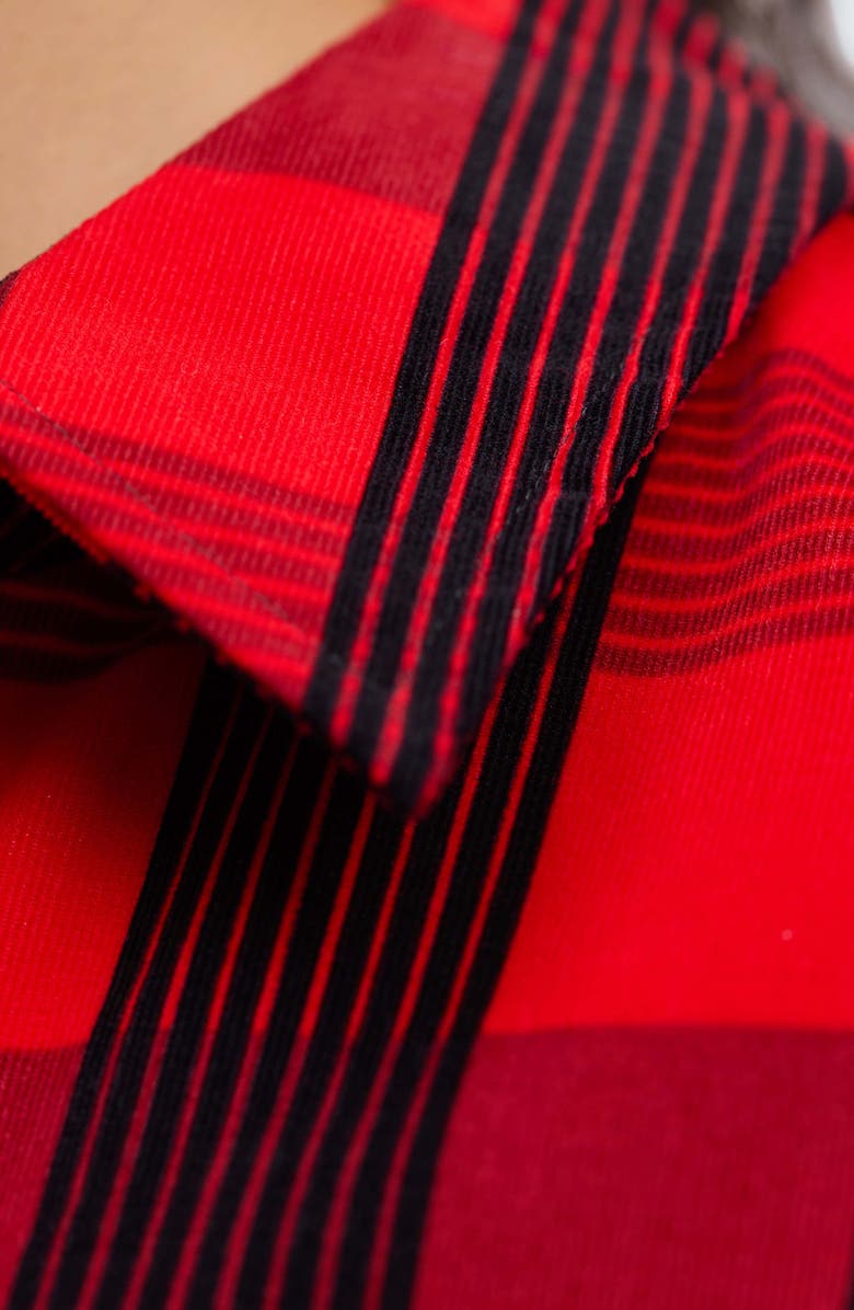 Foxcroft Haven Buffalo Check Cotton Blend Button-Up Shirt, Alternate, color, Red/ Black