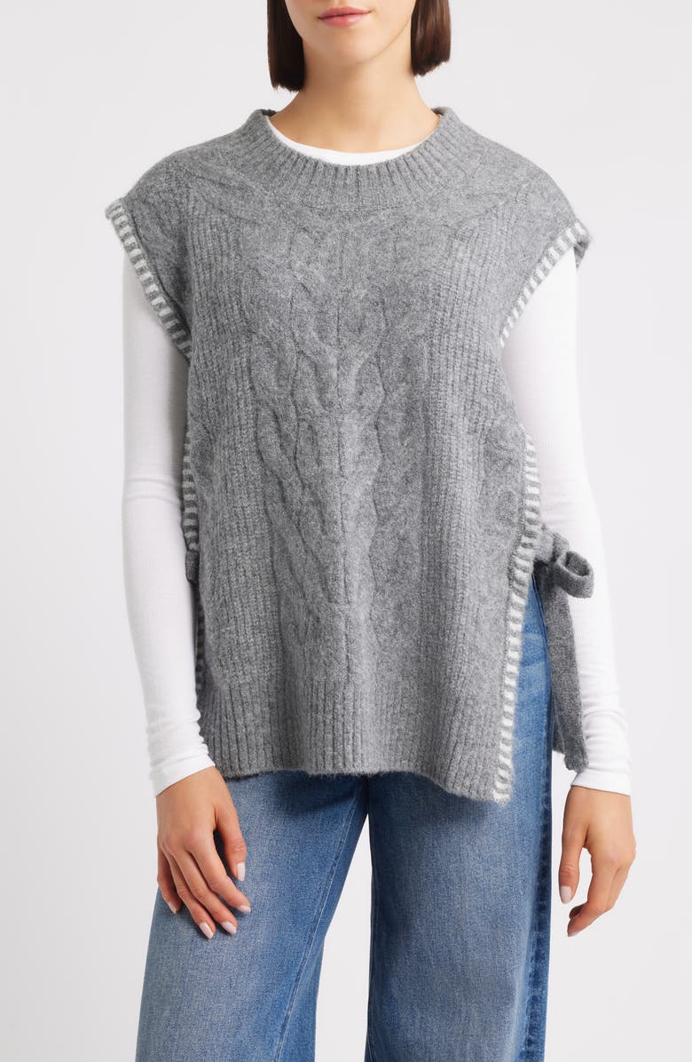 Hatley Mélange Sweater Vest, Main, color, Charcoal Melange