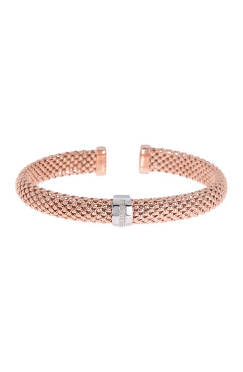 18K Gold Vermeil Diamond Bangle Bracelet - 0.12ct.