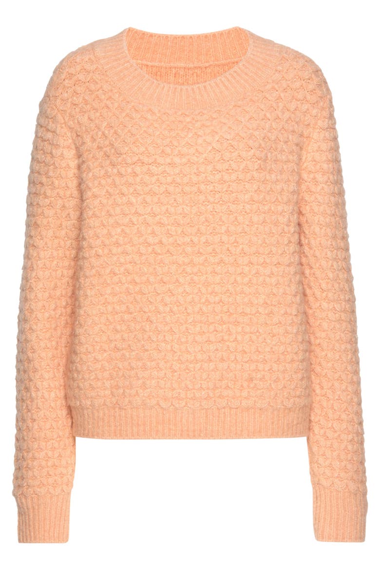 Textured Long Sleeve Sweater, Alternate, color, Peach