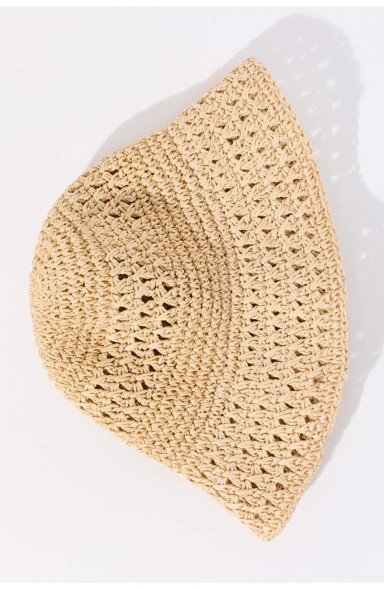 H&M Handmade Straw Bucket Hat, Alternate, color, Beige