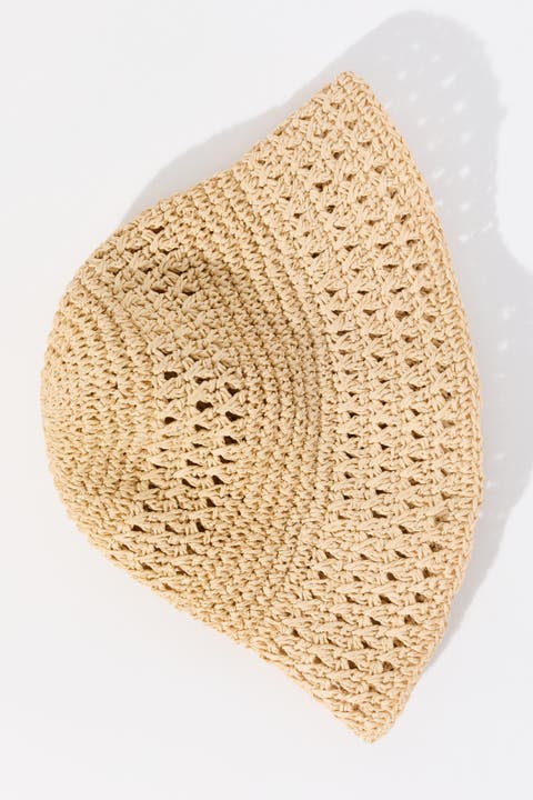 Handmade straw bucket hat