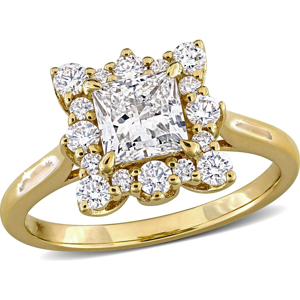 Julianna B. 1-1/2 CTW Lab-Grown Diamond Princess Halo Ring 14k in Yellow Gold  product