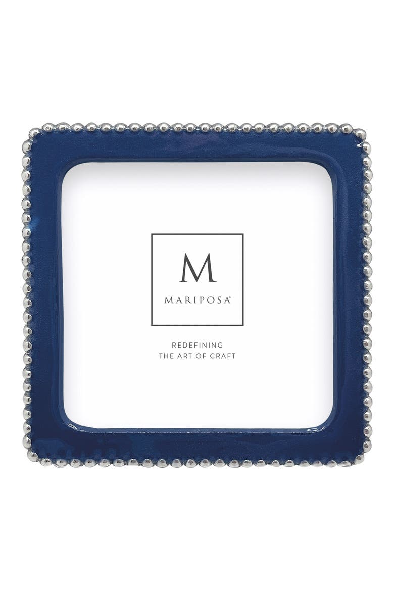 Beaded Sand Cast Aluminum Picture Frame, Alternate, color, BLUE