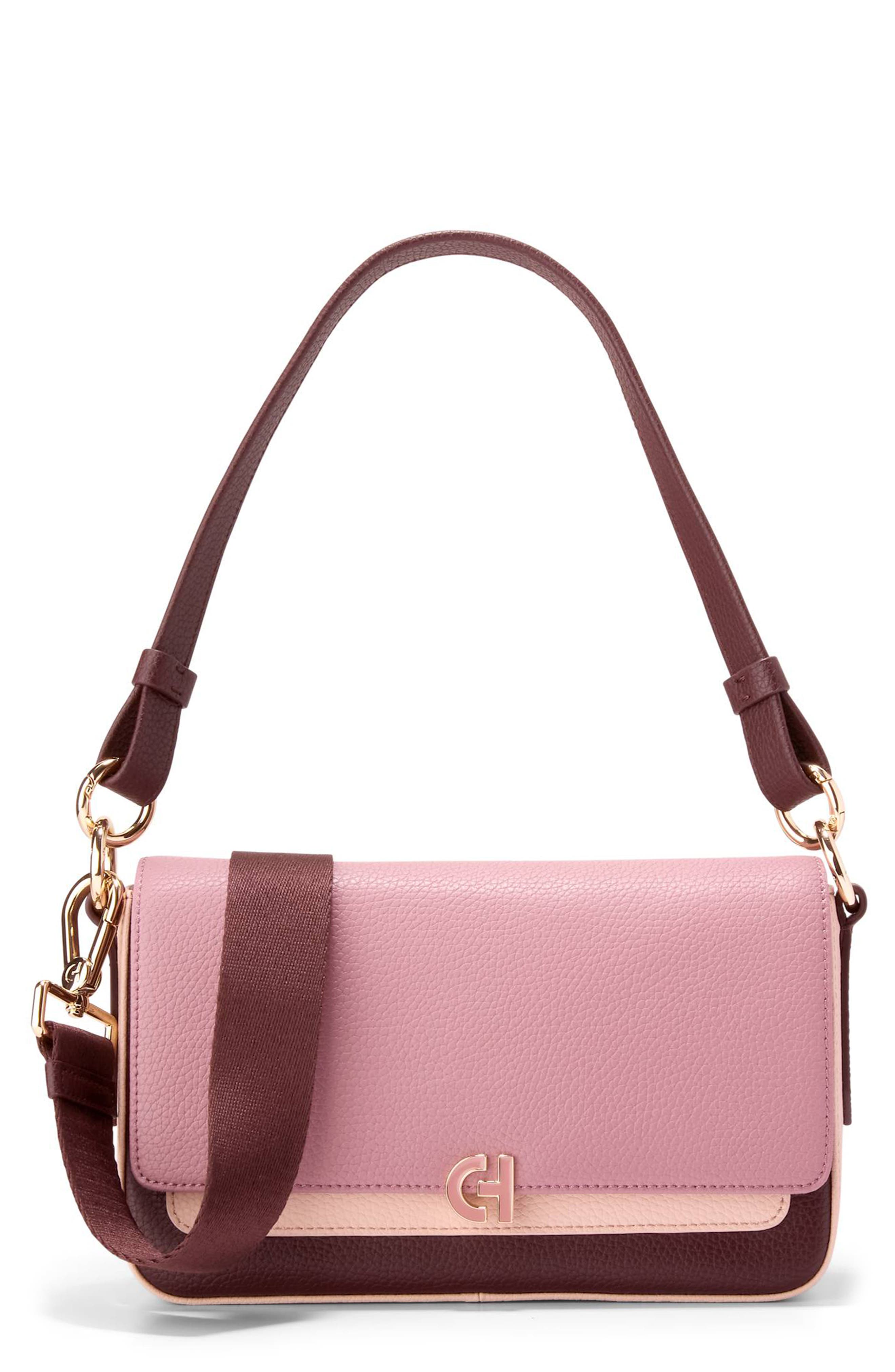 Cole Haan Mini Leather Shoulder Bag in Ivory/Cameo Rose/Pink 