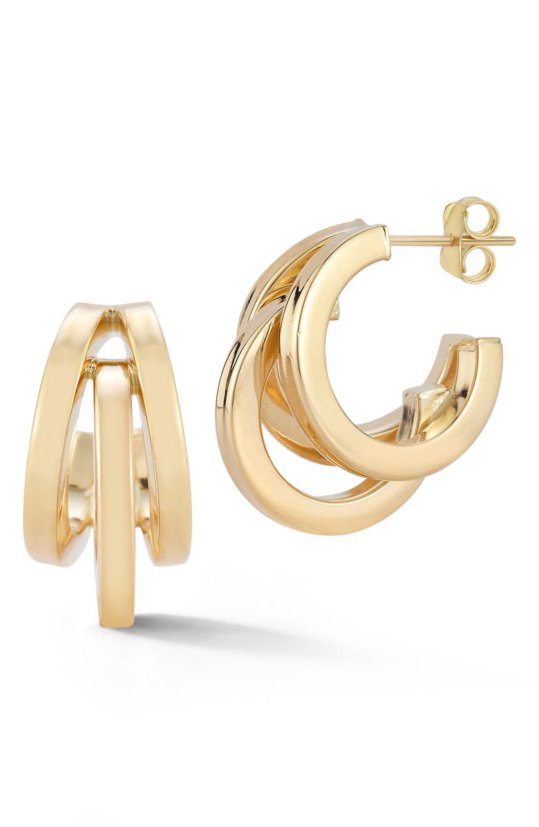 Ember Fine Jewelry 14K Gold Triple Ring Hoop Earrings, Main, color,