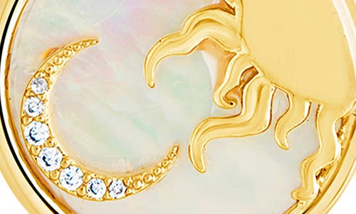 Sterling Forever Sun And Moon Mother Of Pearl Charms In Gold