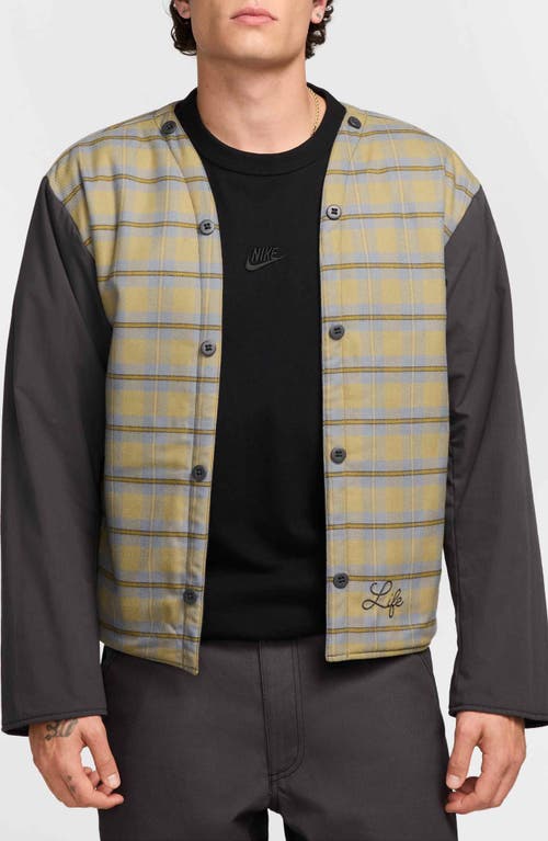 Nike Men's Life Flannel-lined Barn Coat In Anthracite/anthracite
