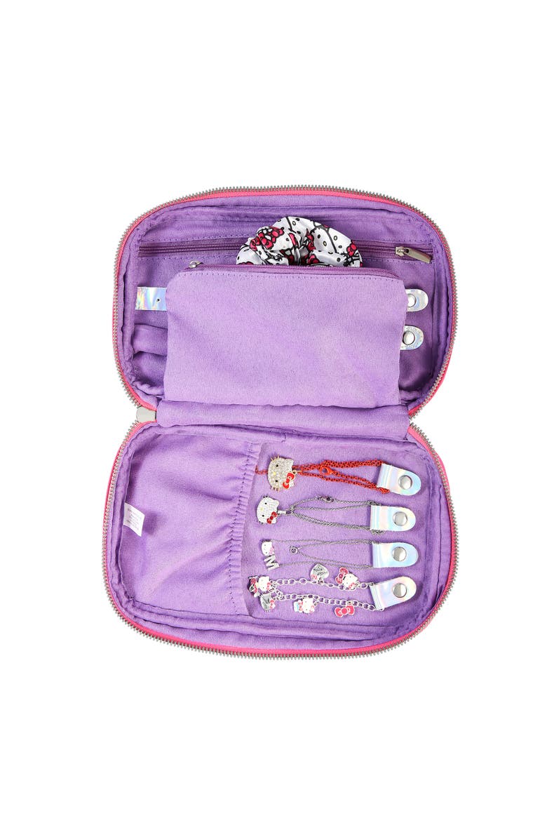 Hello Kitty Nylon Jewelry Holder Organizer with Zip Closure, Alternate, color, Pink