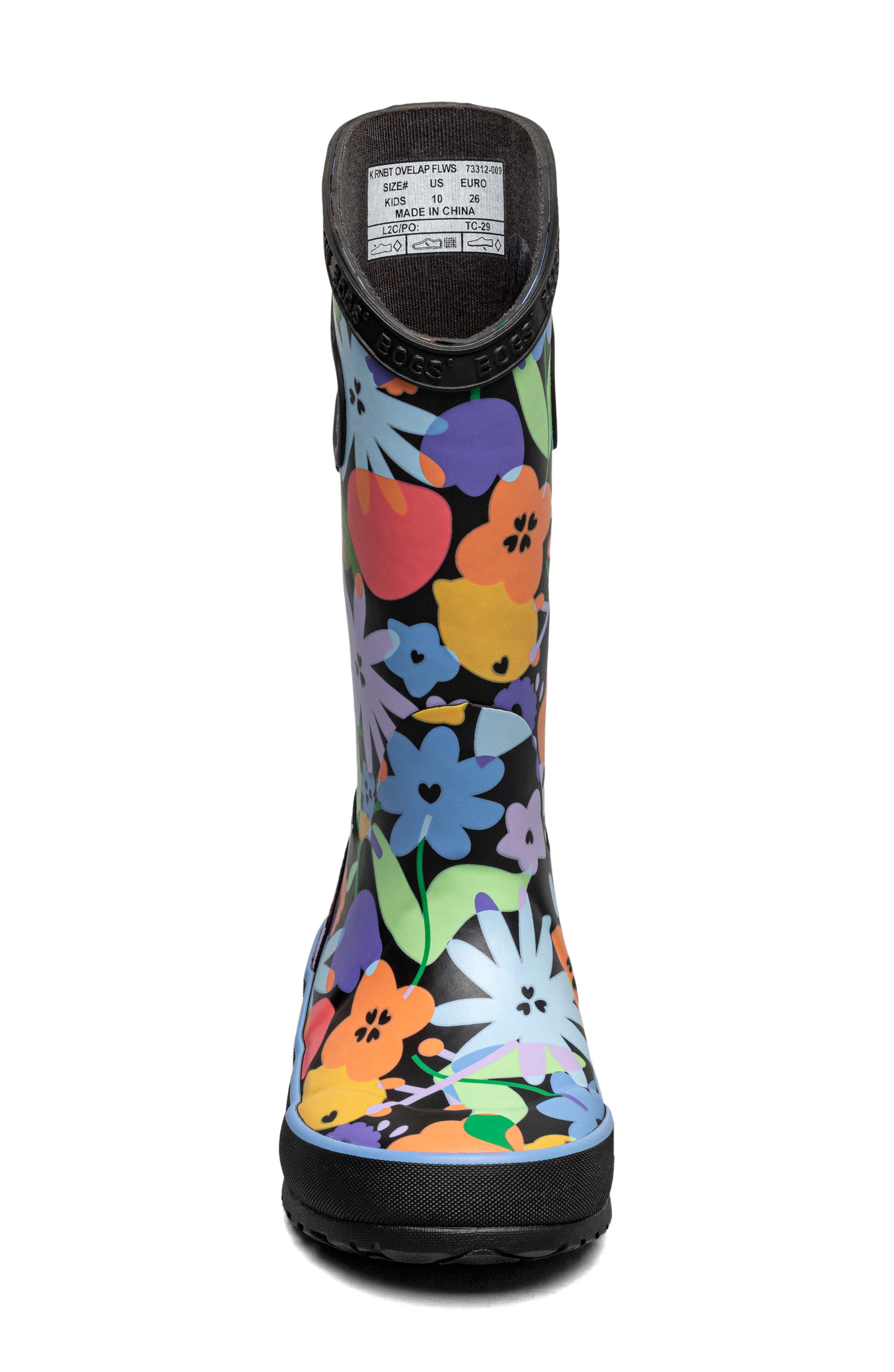 Bogs Kids' Waterproof Rain Boot, Alternate, color, Black Multi
