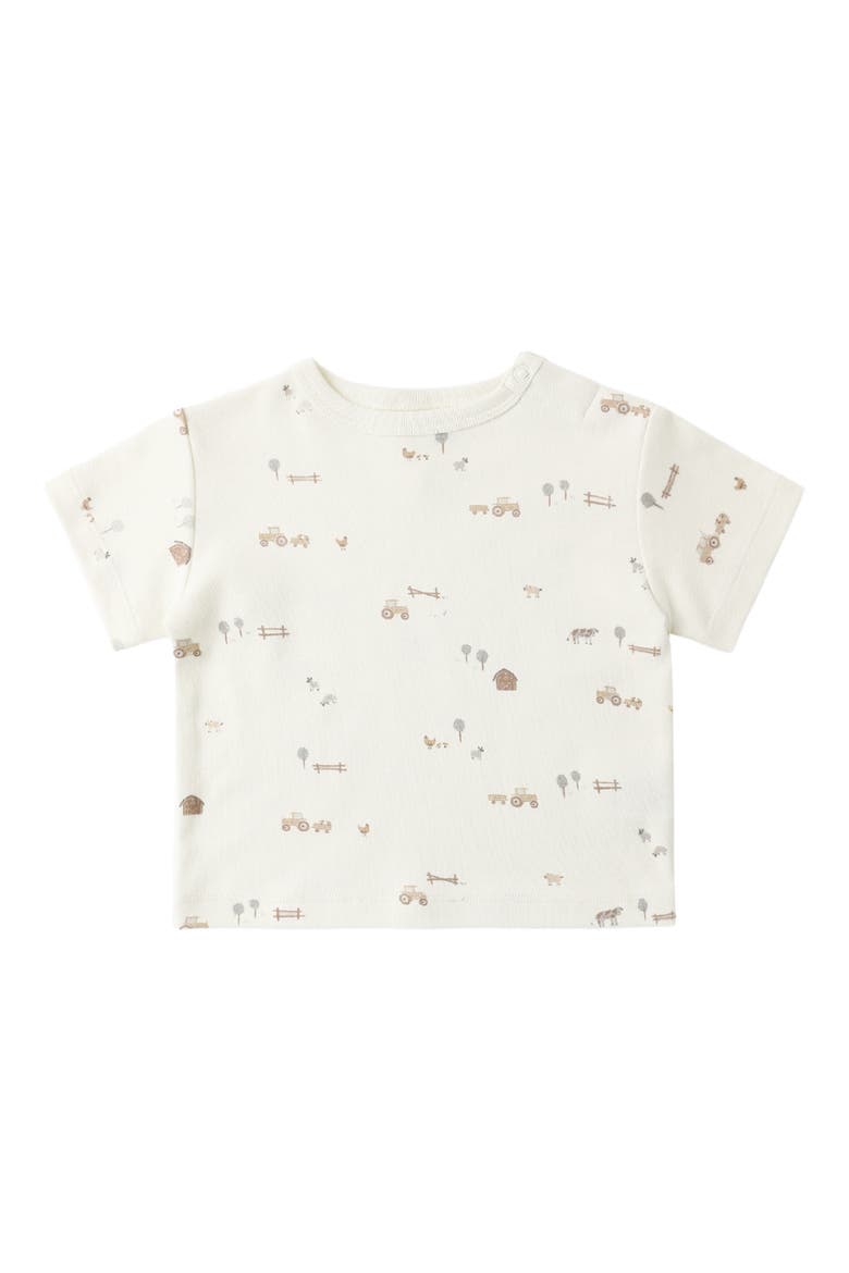 Kids' Farm Print Boxy Organic Cotton T-Shirt, Alternate, color, IVORY