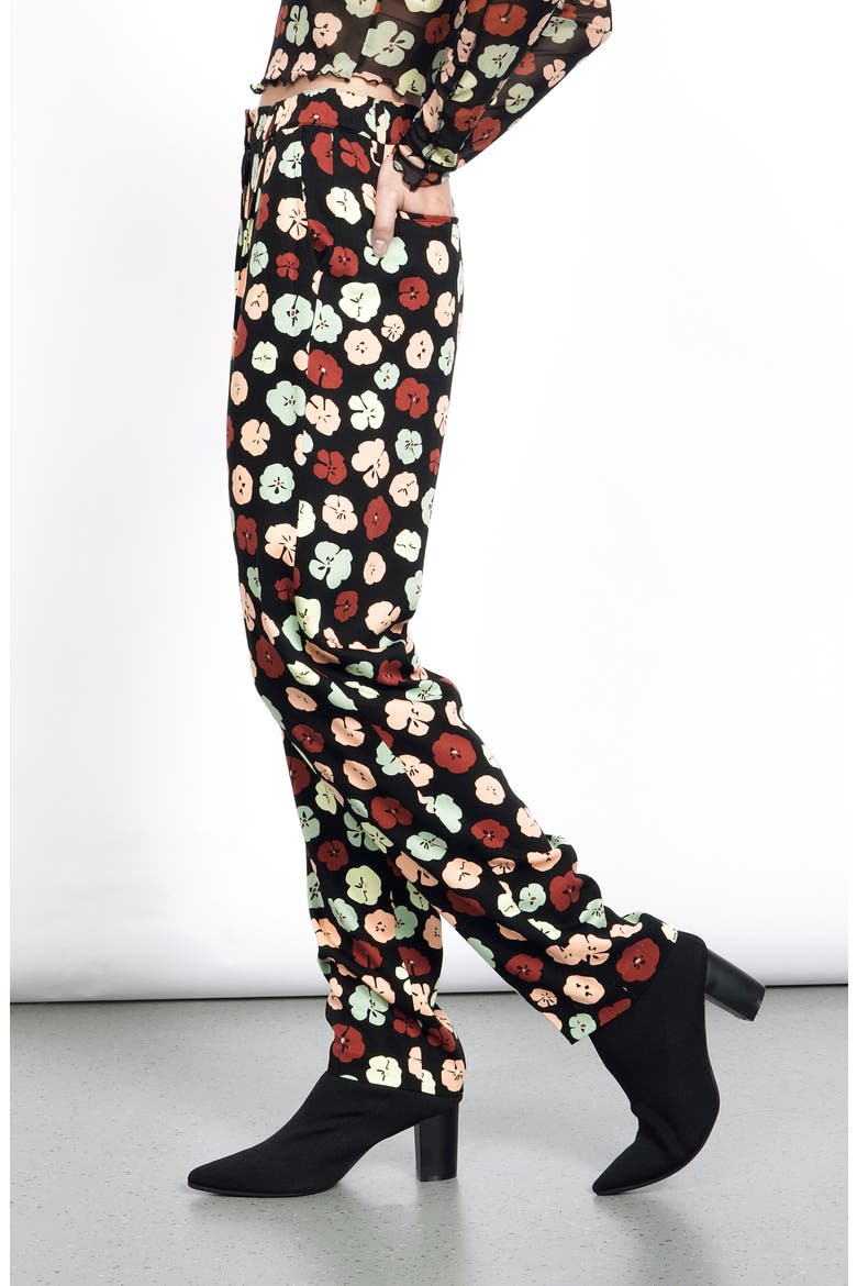 Elastic Back Print Pants (Nordstrom Exclusive), Alternate, color, BLACK MULTI POPPY GEO