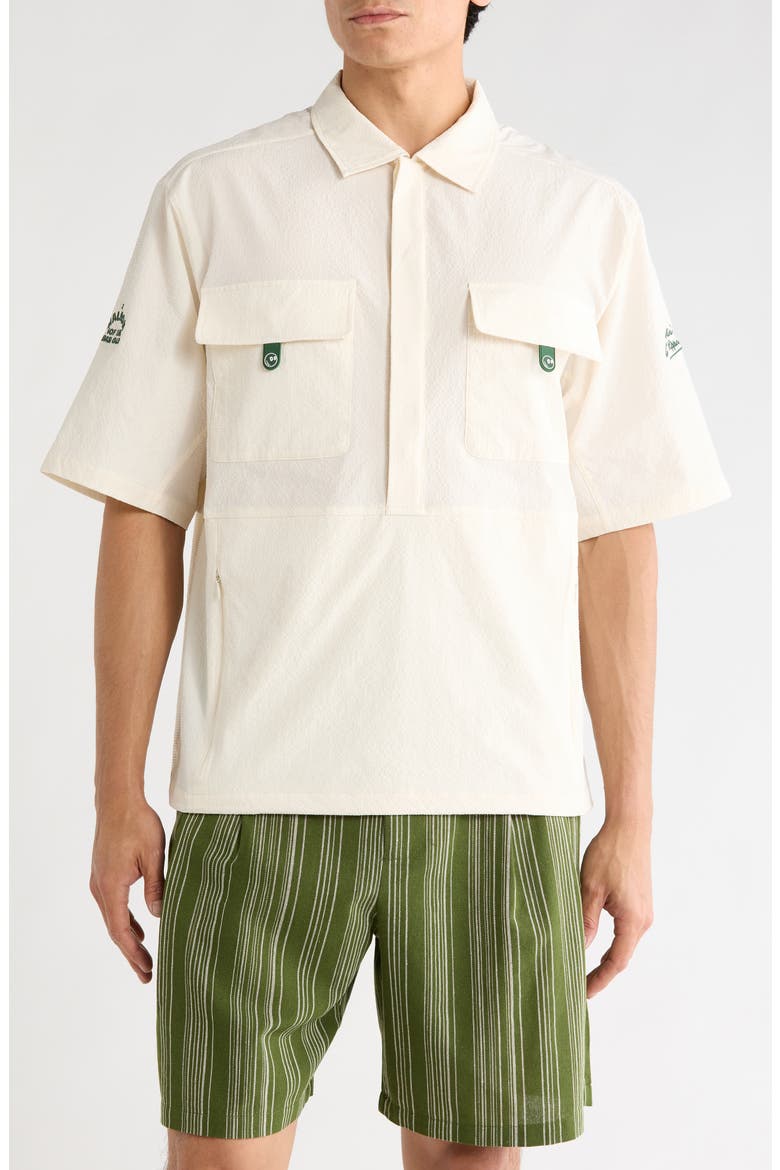 Bass Club Seersucker Popover Windshirt, Main, color, IVORY