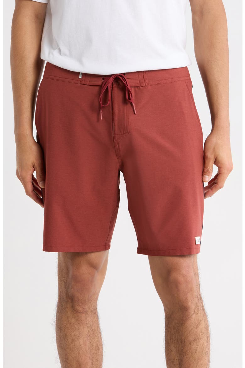 Tuxedo Stripe Board Shorts, Main, color, BRICK