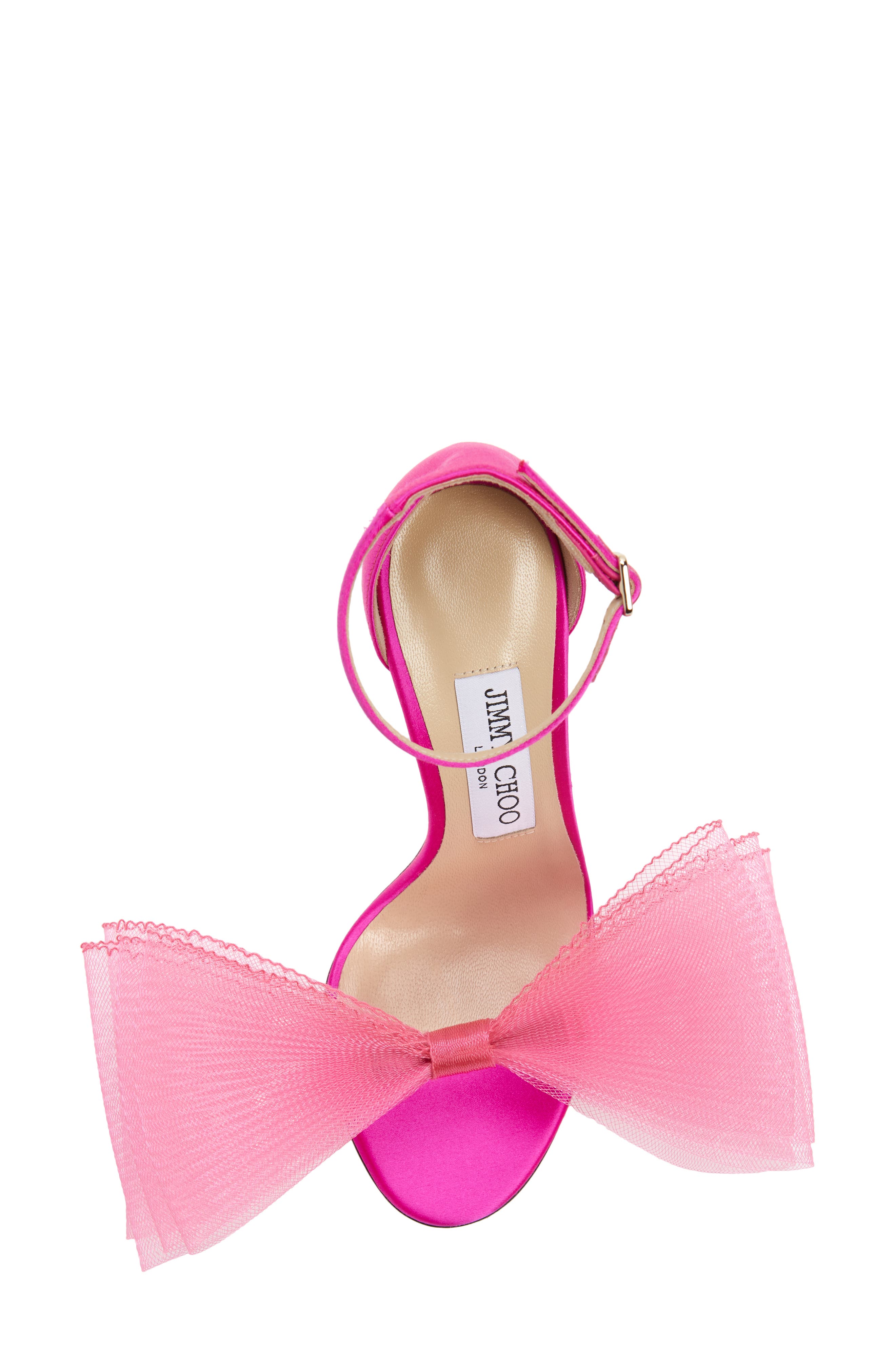Aveline Bow Ankle Strap Sandal, Alternate, color, FUCHSIA/ FUCHSIA