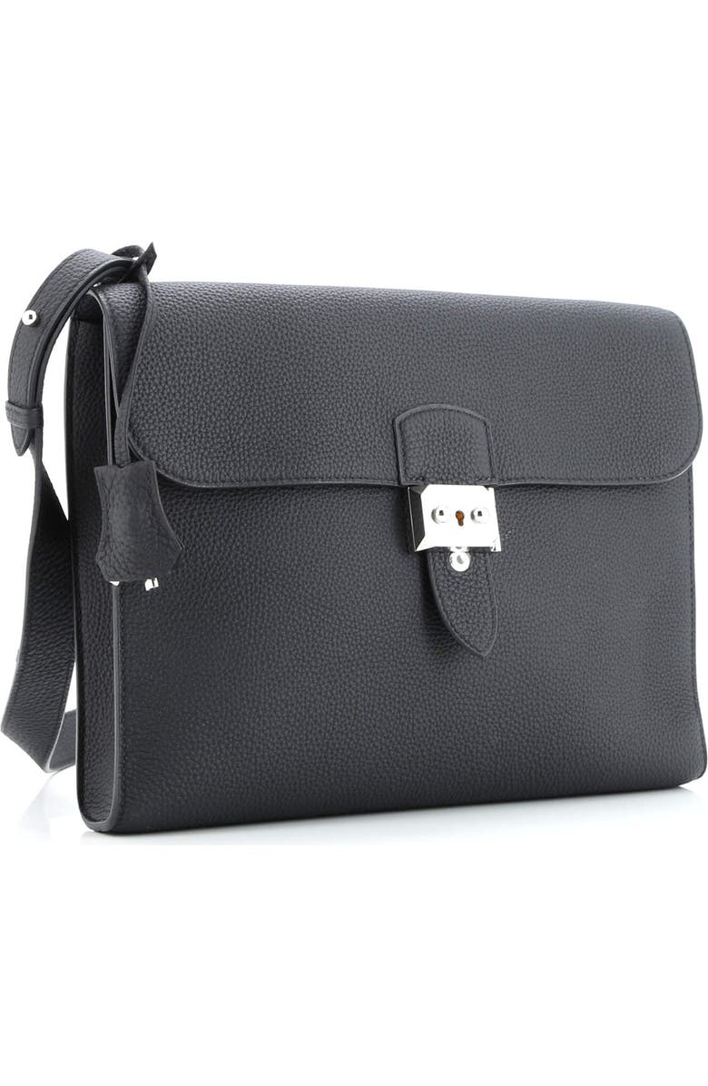 Pre-Owned Hermes Sac a Depeches Messenger Bag Togo 29, Alternate, color, Noir