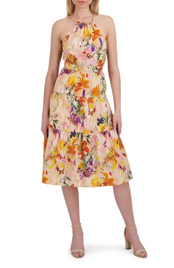 Laundry By Shelli Segal Beaded Halter Sundress
