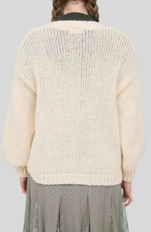 Blu Pepper Floral Embroidered Cardigan In White