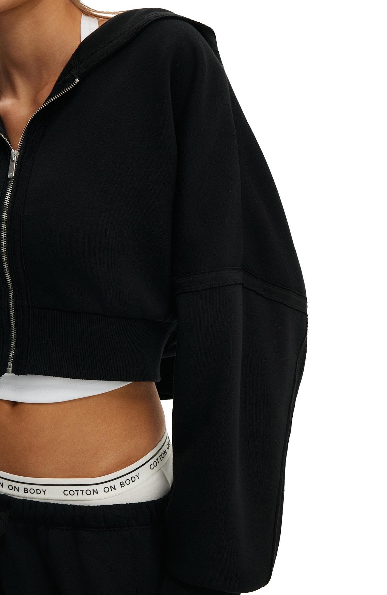 COTTON ON BODY Women's Active Raw Edge Zip Through Hoodie (Women ...