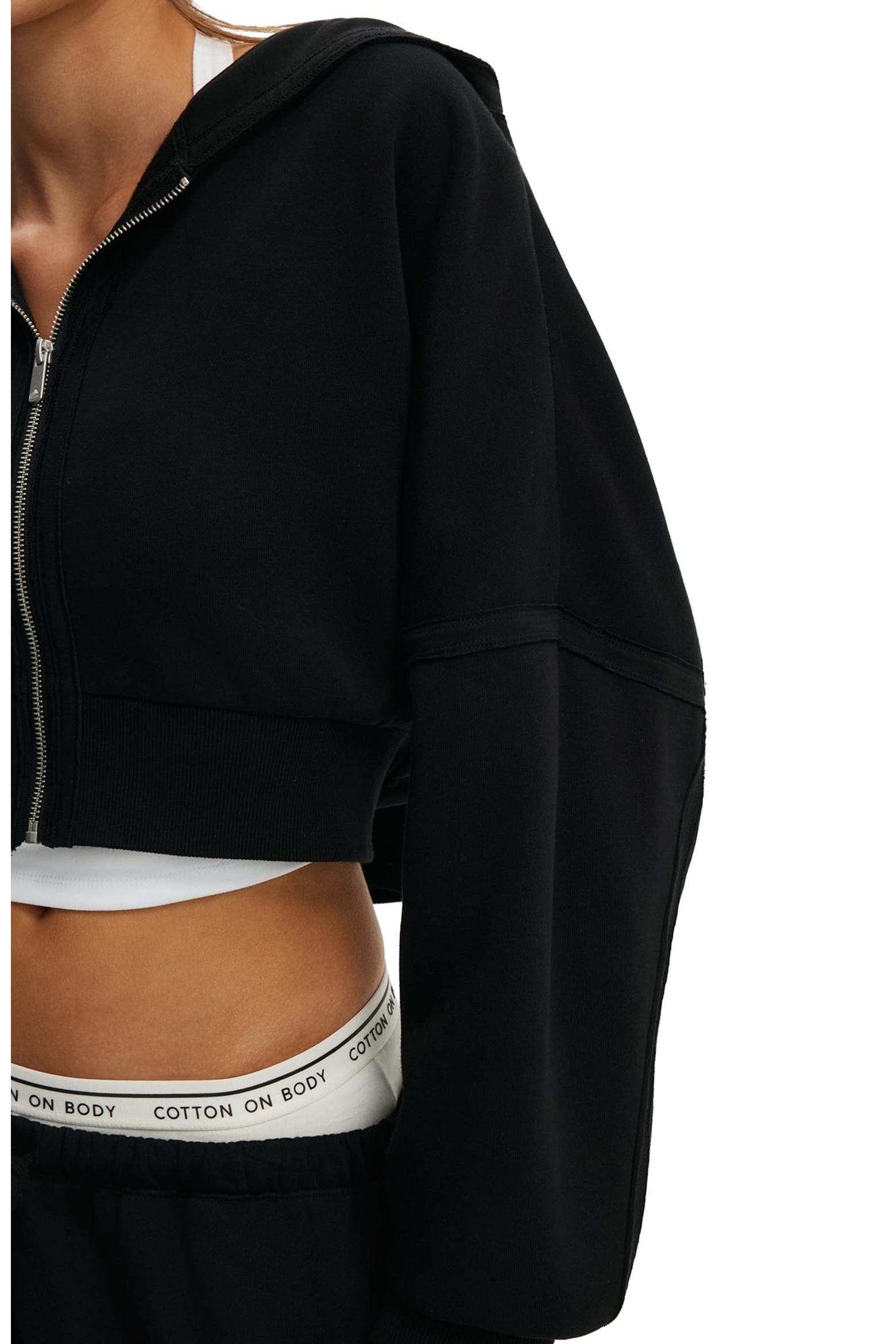 4165 Postcode COTTON ON BODY Women's Active Raw Edge Zip Through Hoodie (Women ...