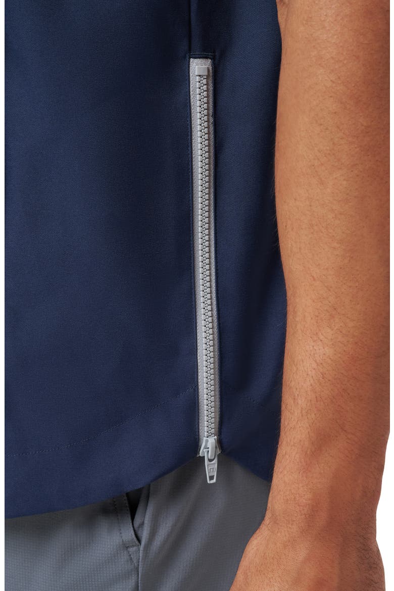 Sport Mode Short Sleeve Hoodie, Alternate, color, NAVY