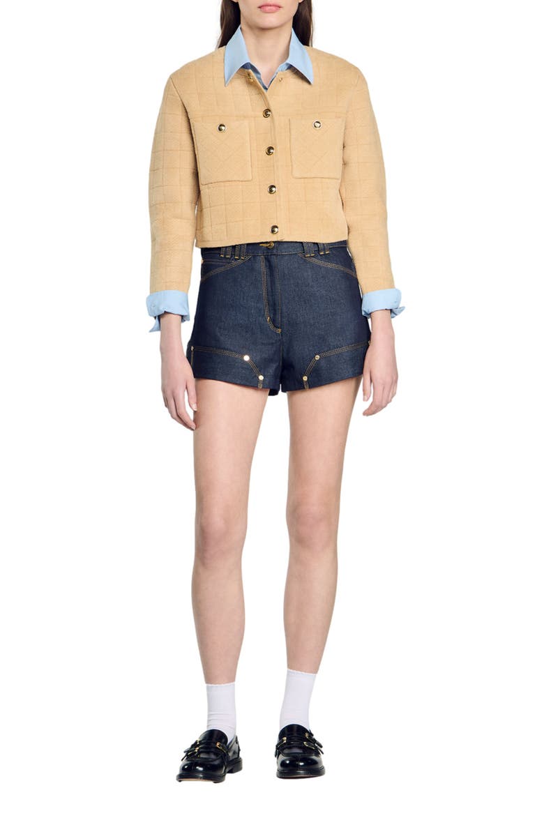SANDRO Short knit jacket, Alternate, color, 