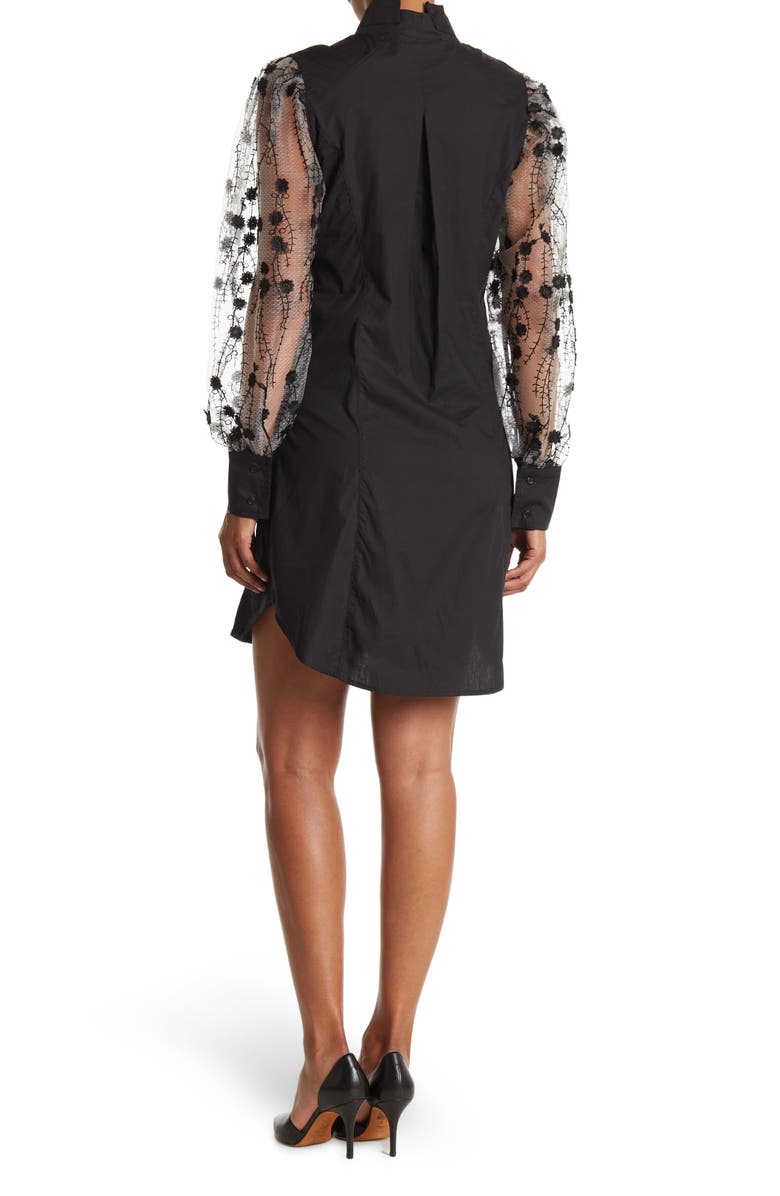 TOV Embroidered Sleeve Button Front Dress, Alternate, color,