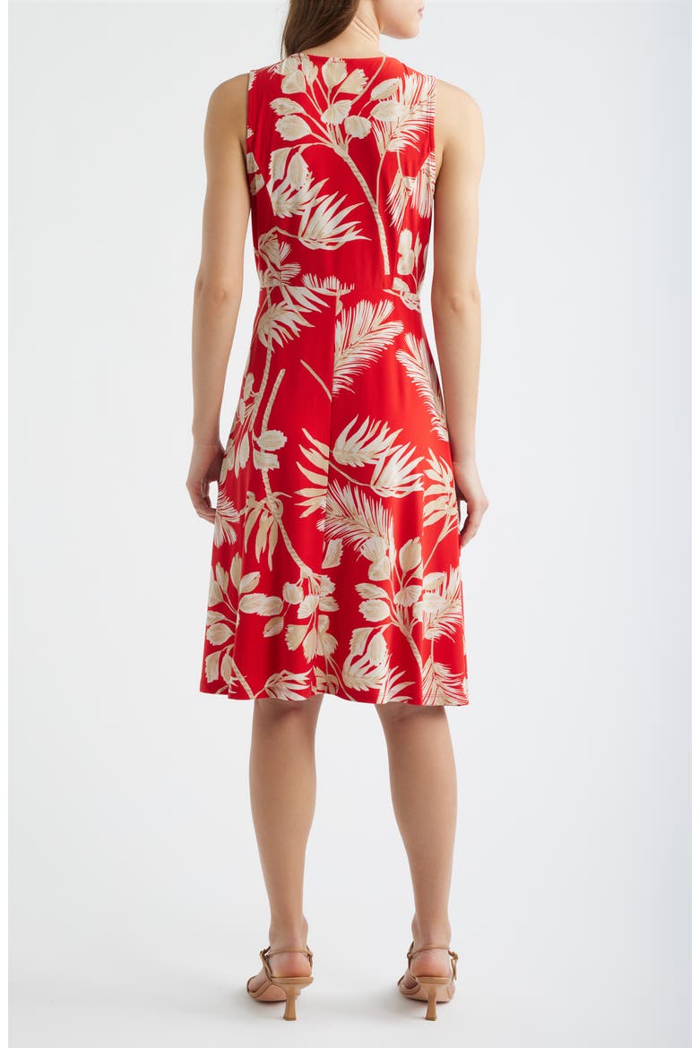 Floral Sleeveless A-Line Dress, Alternate, color, BEGONIA RED MULTI