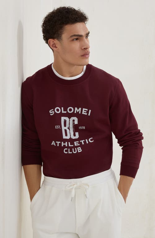 Brunello Cucinelli Maroon Techno Cotton Sweatshirt In Purple