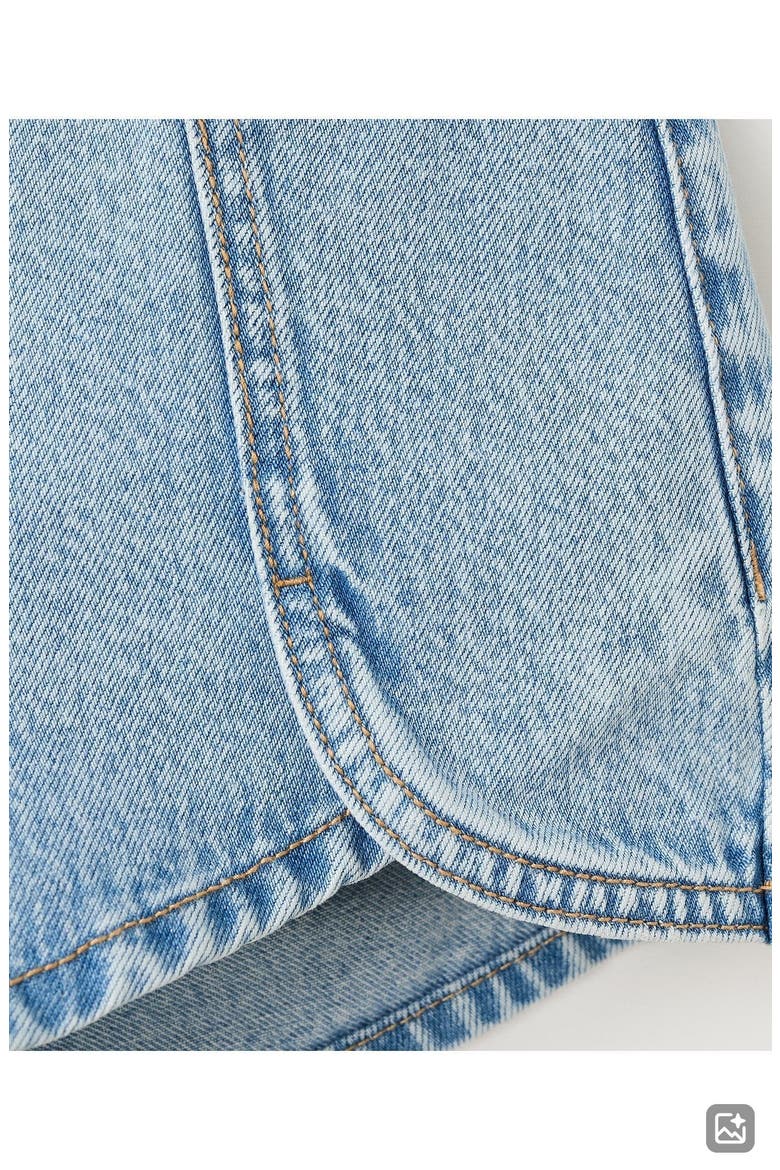 Seam Detail Denim Shorts, Alternate, color, MEDIUM BLUE