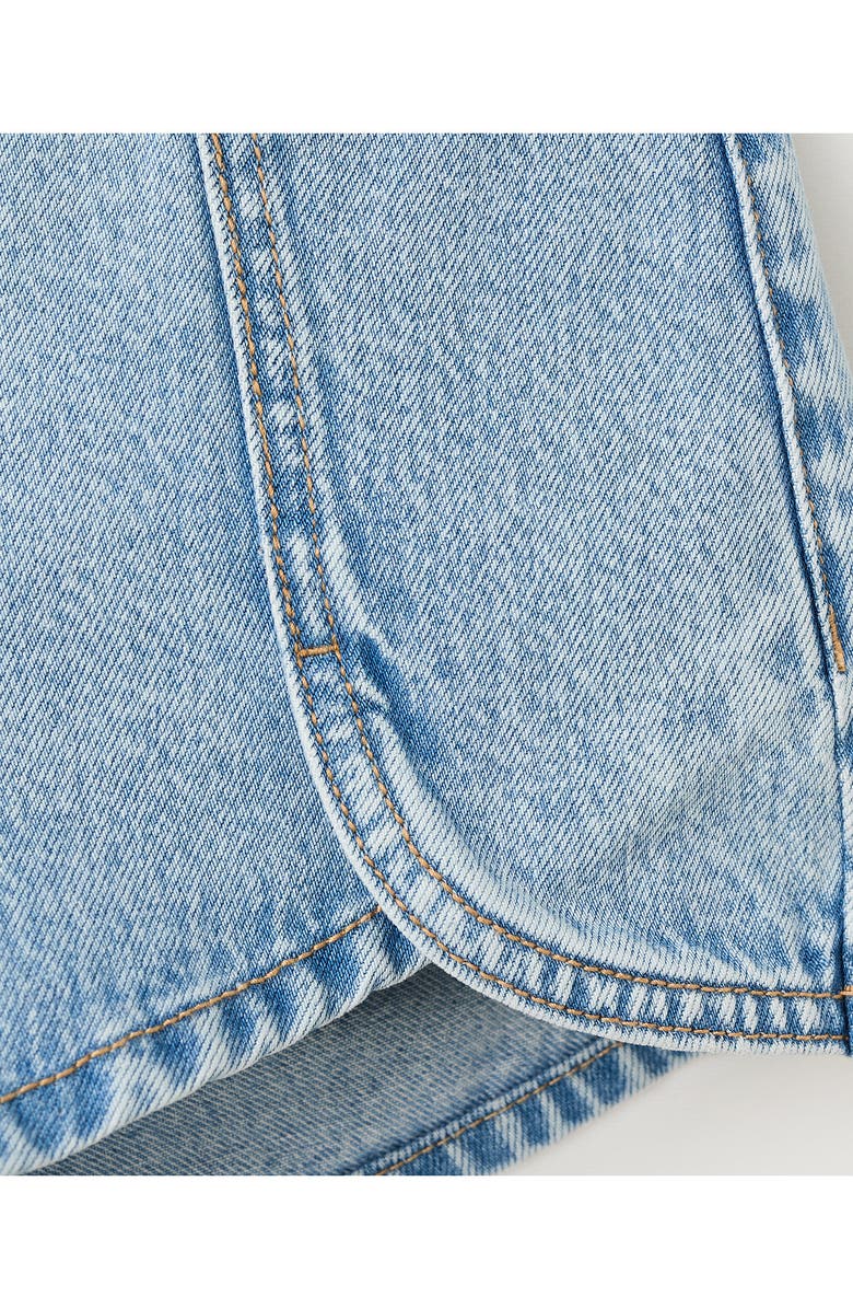MANGO TEEN Seam Detail Denim Shorts, Alternate, color, 