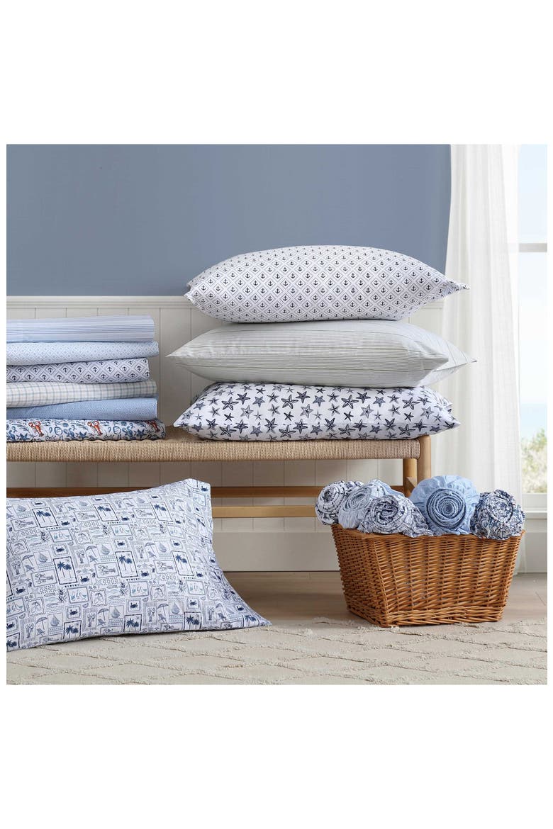 Tayleur Stripe 200 Thread Count Cotton Percale Sheet Set, Alternate, color, BLUE STRIPE
