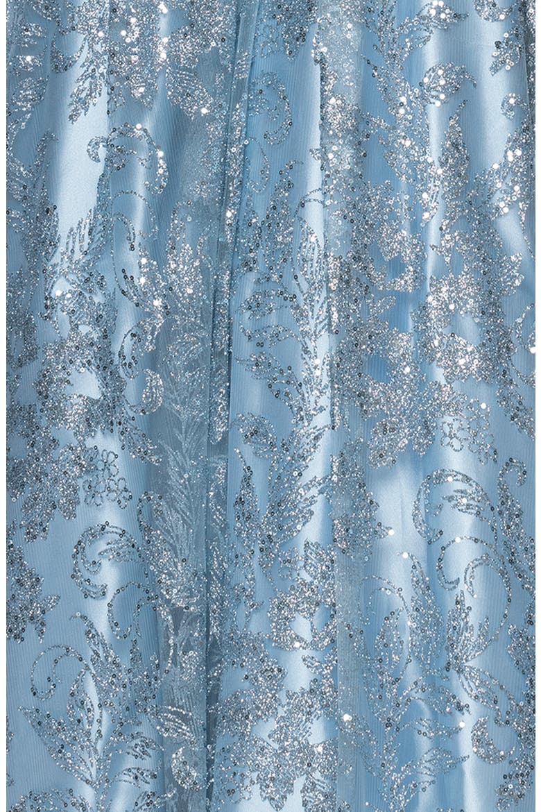 Jill Glitter Mesh Corset Gown, Alternate, color, LIGHT BLUE