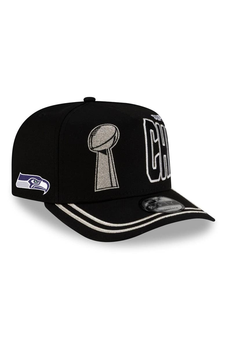 New Era Men's New Era Black Seattle Seahawks Super Bowl LX Champions Parade A-Frame 9FIFTY Snapback Hat, Alternate, color, Black