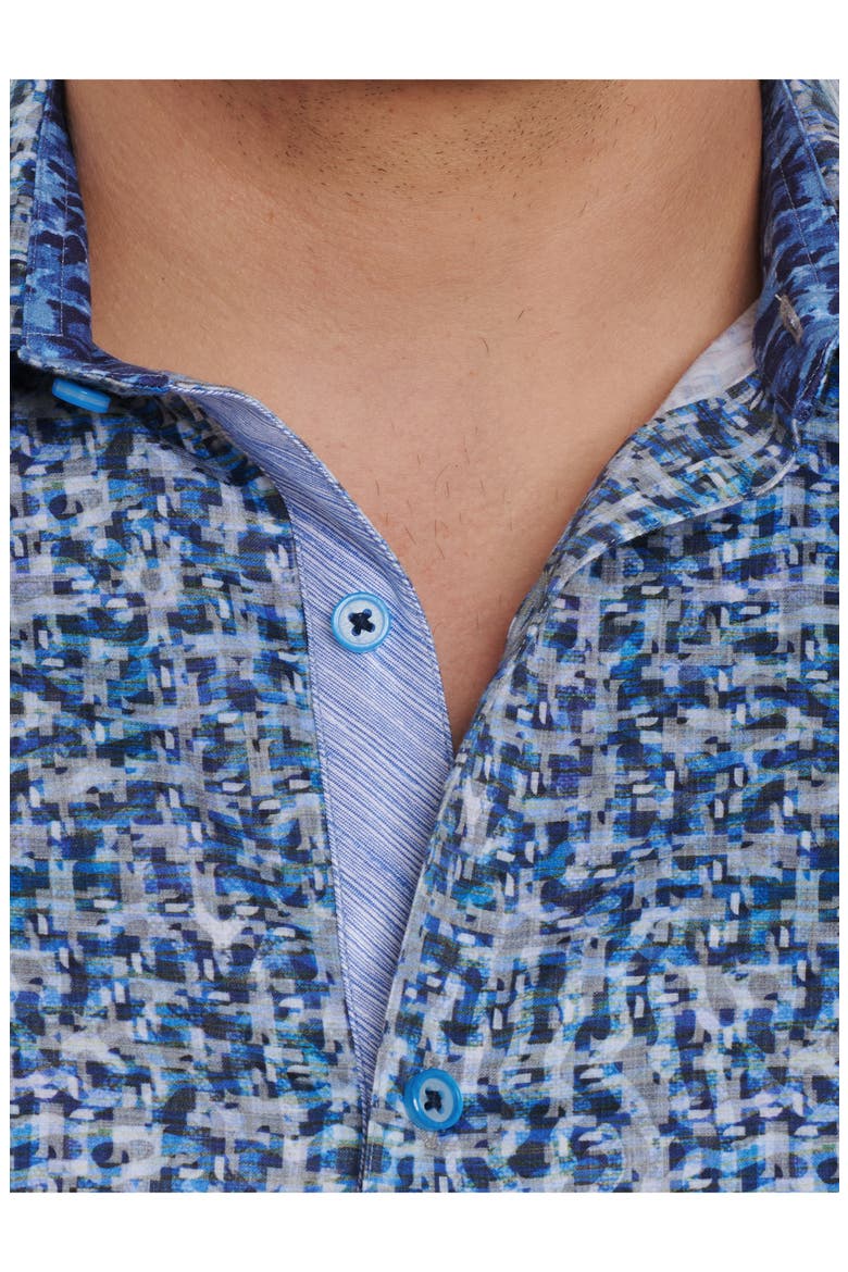 Labyrinth Button-Up Shirt, Alternate, color, BLUE