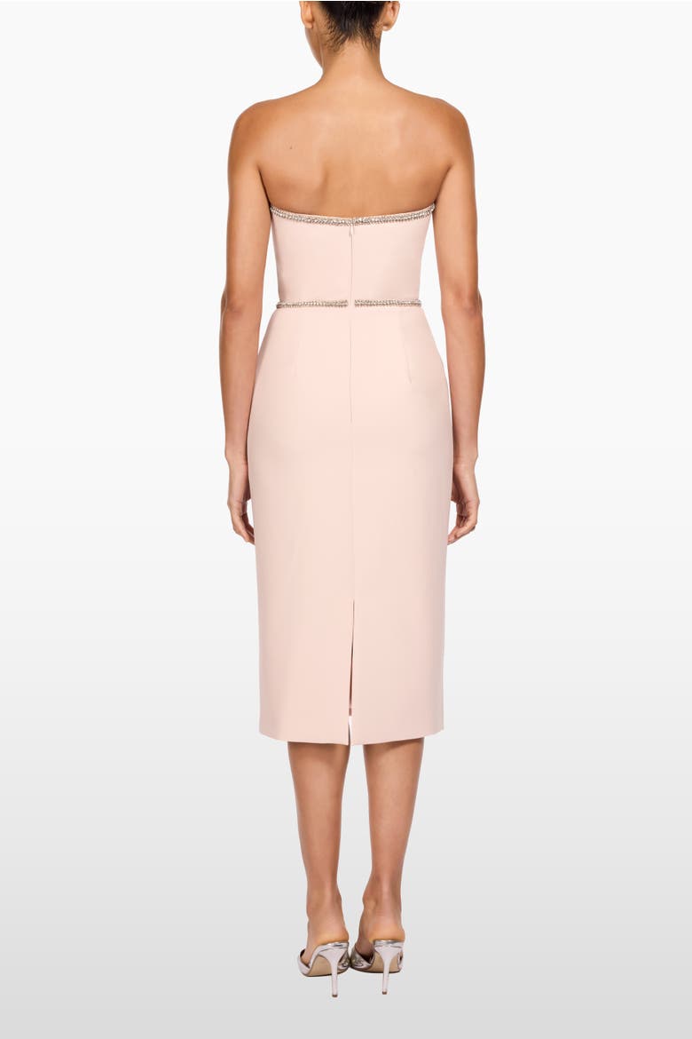 Odette Bow Embellished Midi Dress, Alternate, color, Morganite