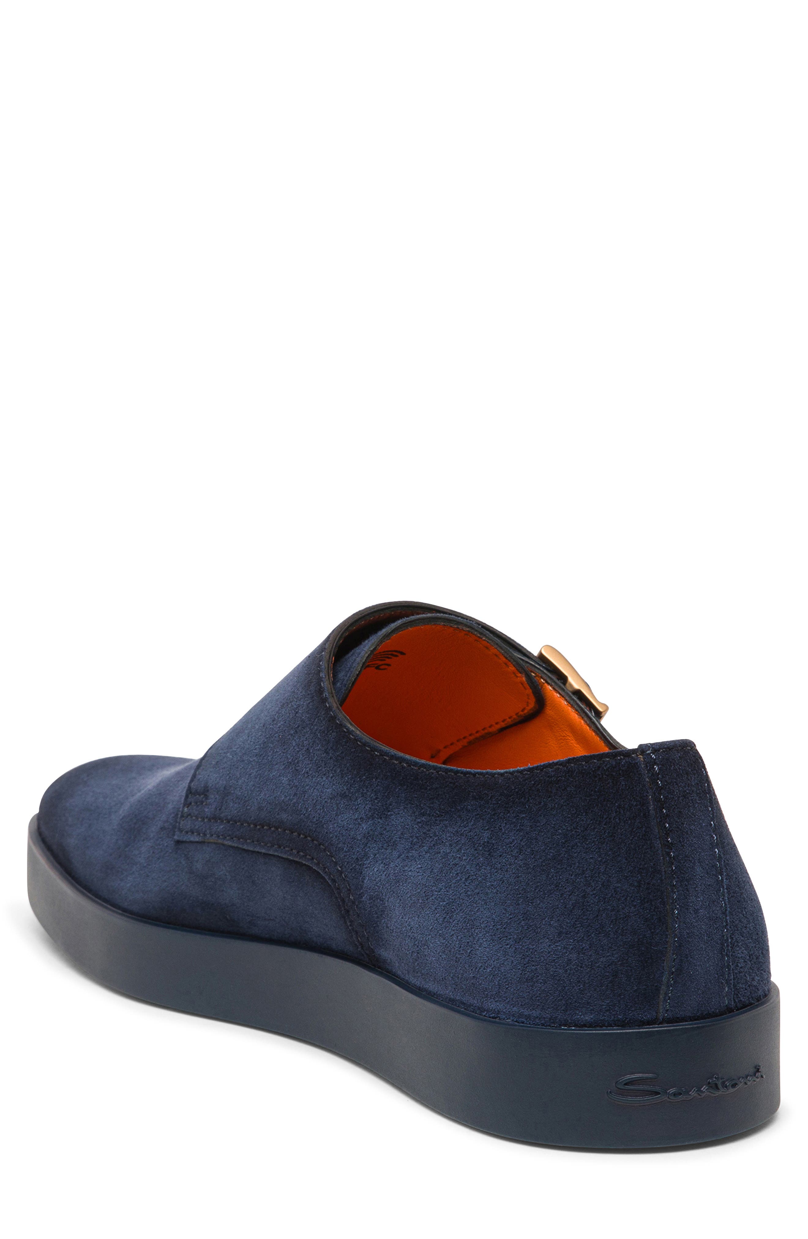 Santoni Monk Strap Sneaker, Alternate, color, Blue