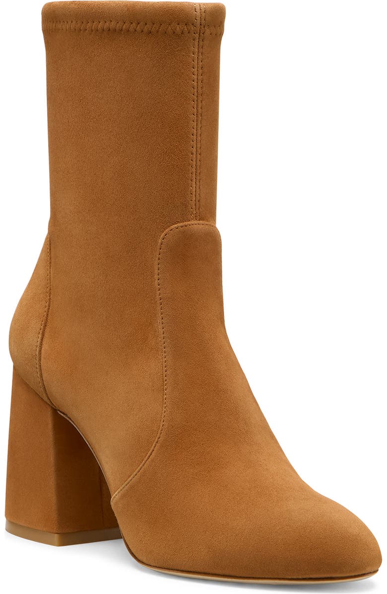 Stuart Weitzman Essentialist Stretch Bootie, Main, color, Hazel Suede