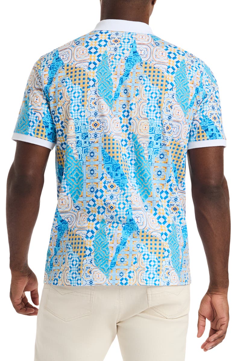 Robert Graham Ward Cotton Polo, Alternate, color, Blue