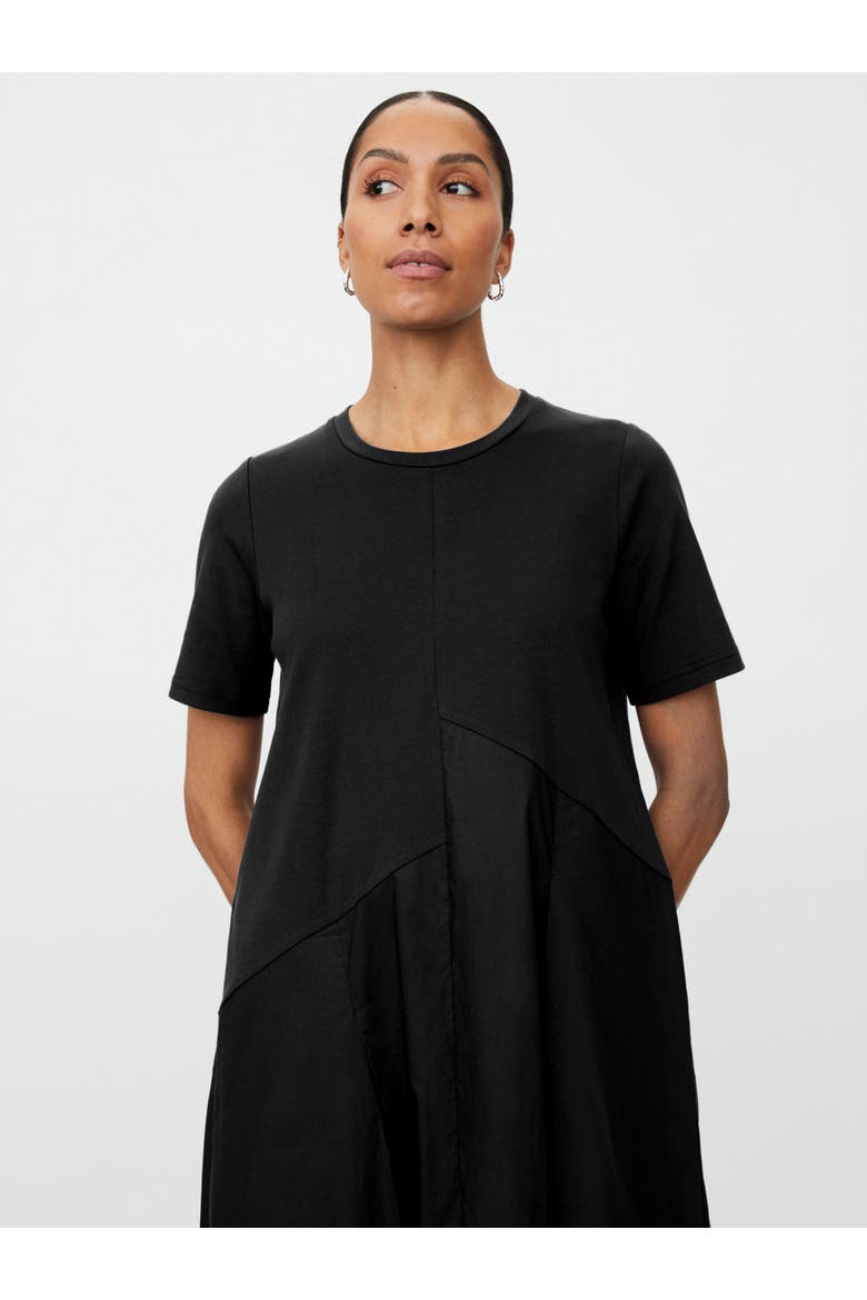 Manaholin Short Sleeve Midi Dress, Alternate, color, Black