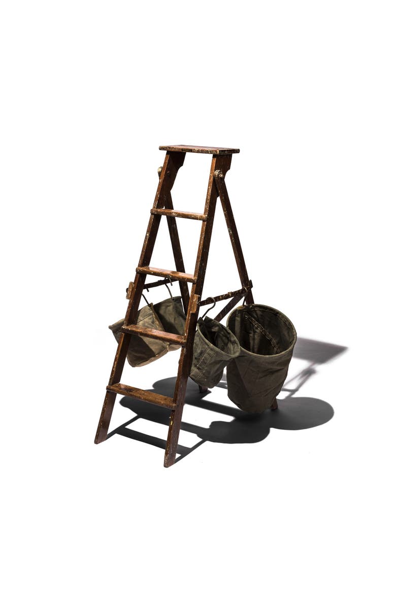 PUEBCO Vintage Tent Fabric Hook Basket, Alternate, color, Olive