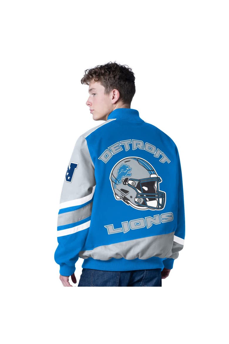 Men's G-III Sports by Carl Banks Blue Detroit Lions Prime Time Full-Zip Racing Jacket, Alternate, color, Blue