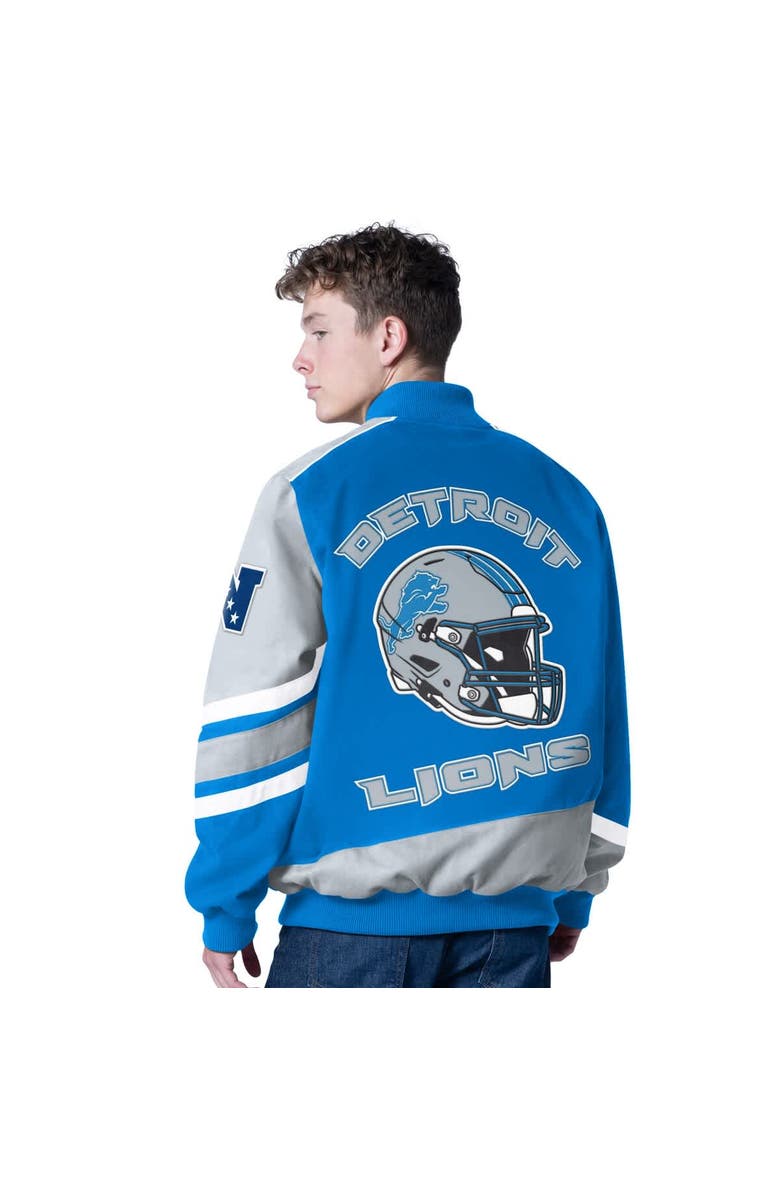 G-III SPORTS BY CARL BANKS Men's G-III Sports by Carl Banks Blue Detroit Lions Prime Time Full-Zip Racing Jacket, Alternate, color, Blue