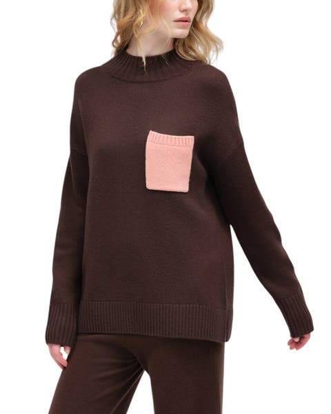 Wool-Cashmere Pop Pocket Sweater