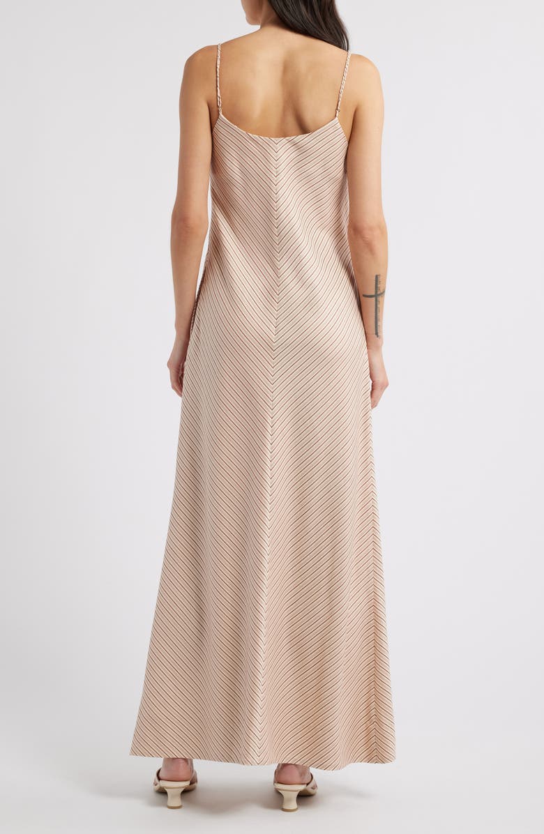 Faithfull the Brand Elyna Pinstripe Maxi Dress, Alternate, color, Pinstripe Garnet/ Blush