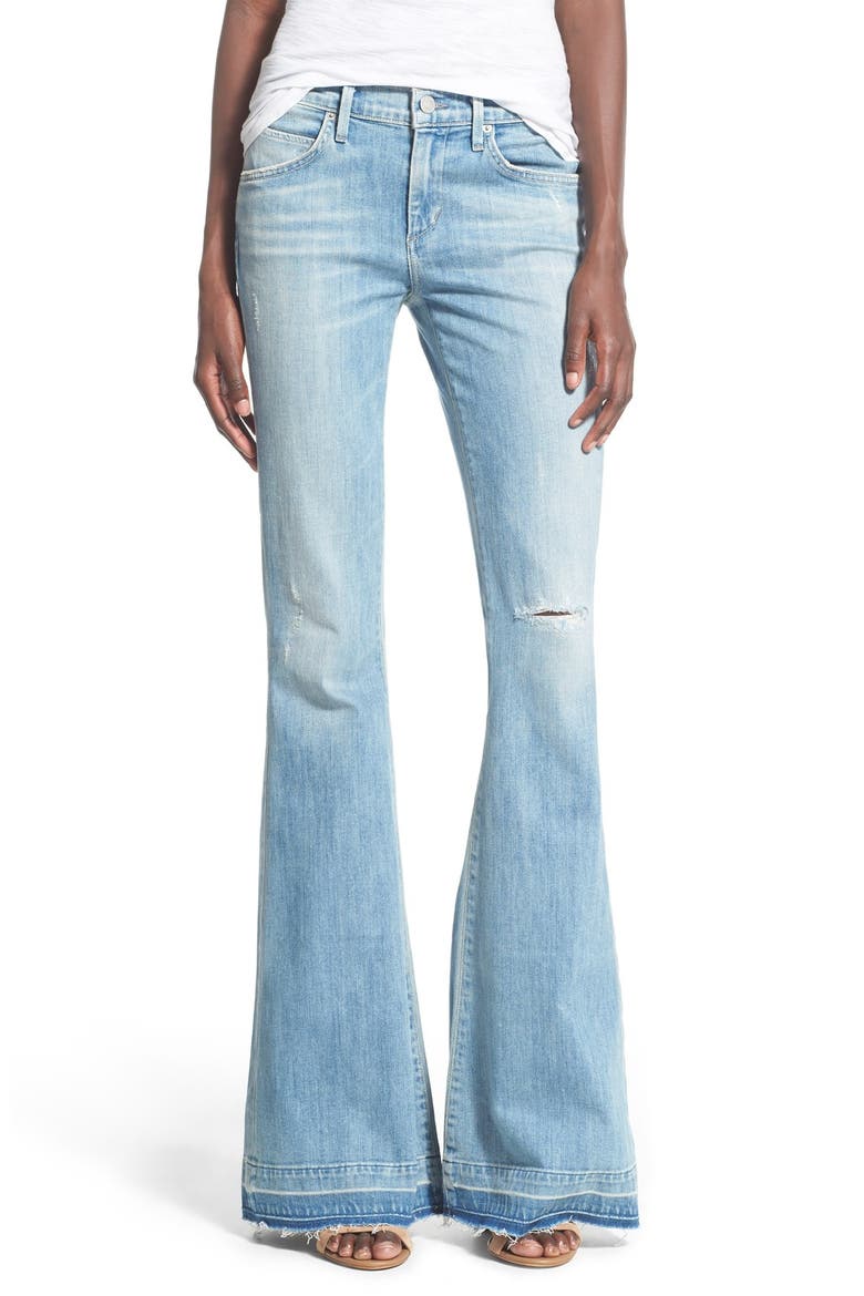 A Gold E 'Madison' Ultra Flare Jeans, Main, color, BLUE LAGOON