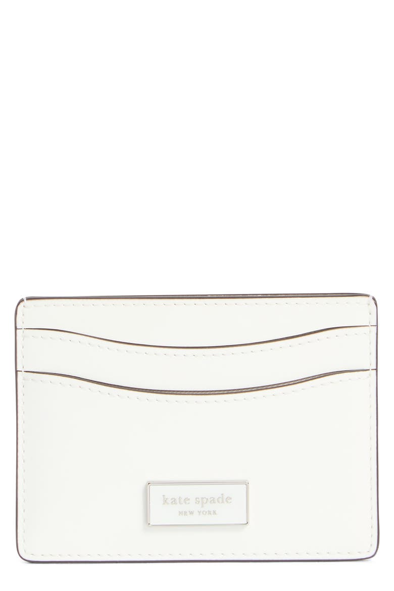 sam icon leather card wallet, Main, color, TRUE WHITE