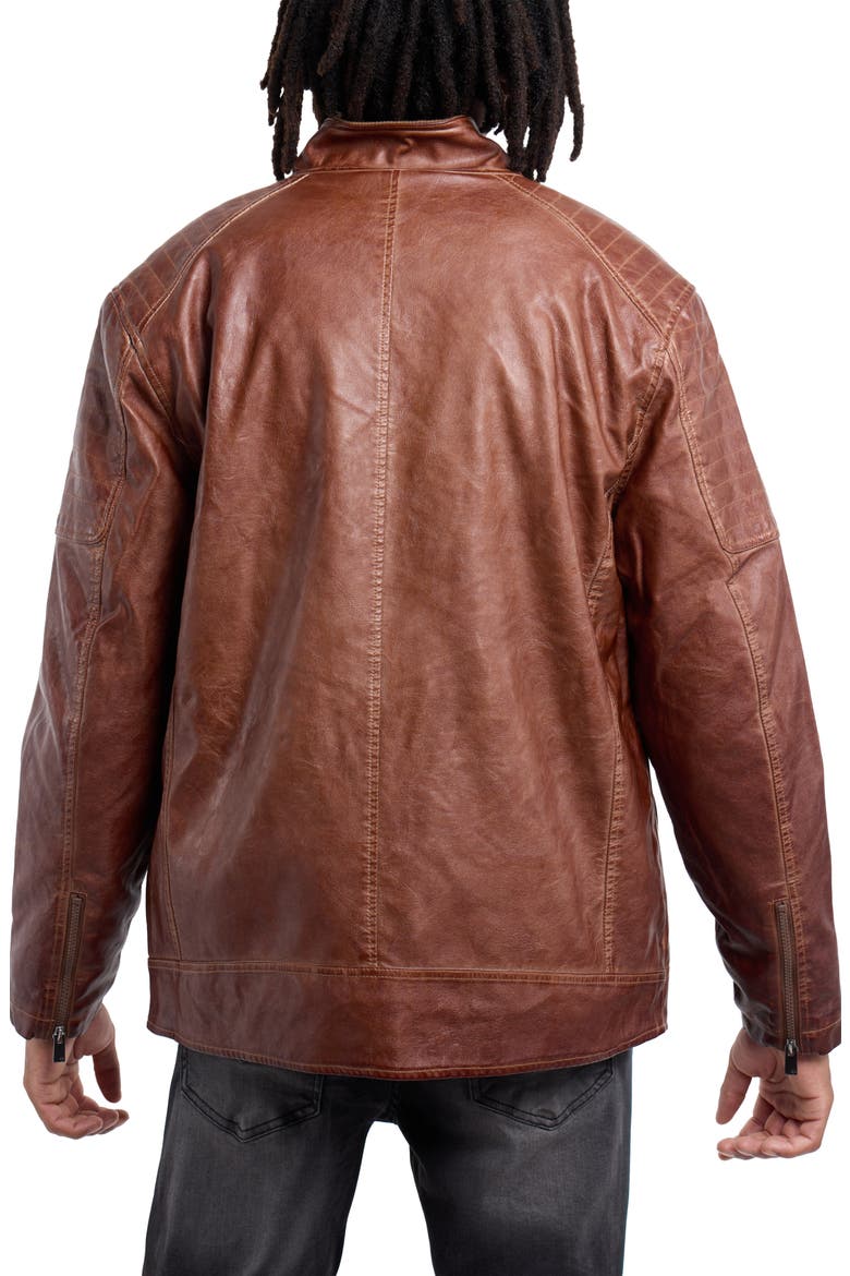 Faux Leather Jacket, Alternate, color, TOBACCO