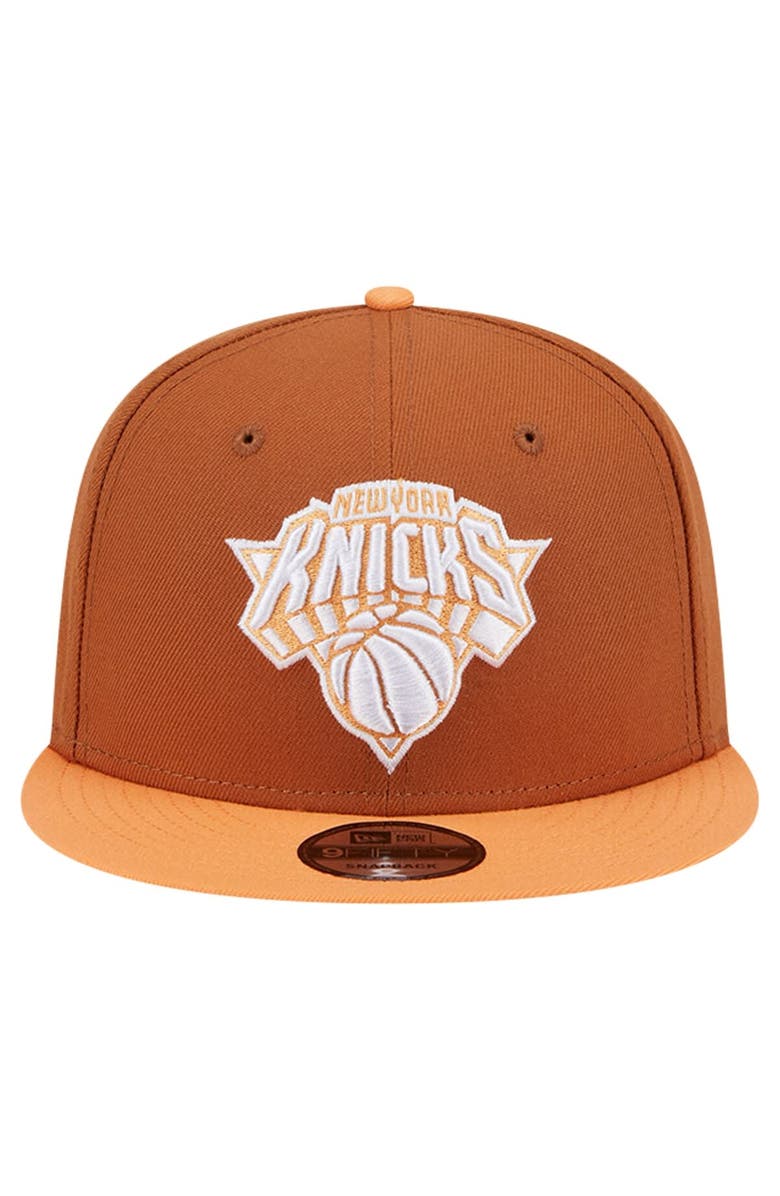 New Era Men's New Era Brown/Orange New York Knicks 2-Tone Color Pack 9FIFTY Snapback Hat, Alternate, color, 